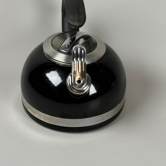 KitchenAid Black Stainless Steel Whistling Tea Kettle With Handle & Spout Cover - Picture 2 of 8